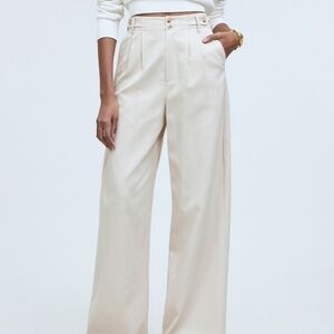 Madewell Cream Wide-Leg Pants